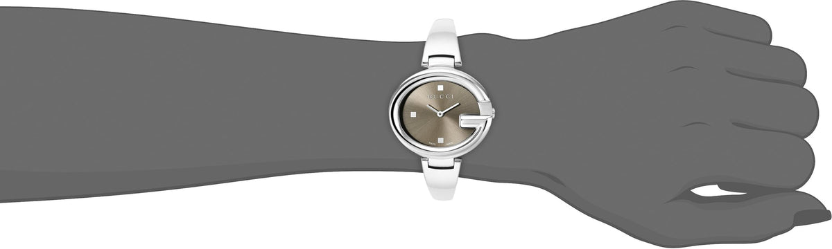  Shop Authentic Gucci Guccissima Brown Dial Silver Steel Strap Watch For Women - YA134302 - Luxxuri