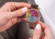  Shop Authentic Guess Confetti Multifunction Multicolor Dial Rose Gold Steel Strap Watch For Women - GW0483L3 - Luxxuri