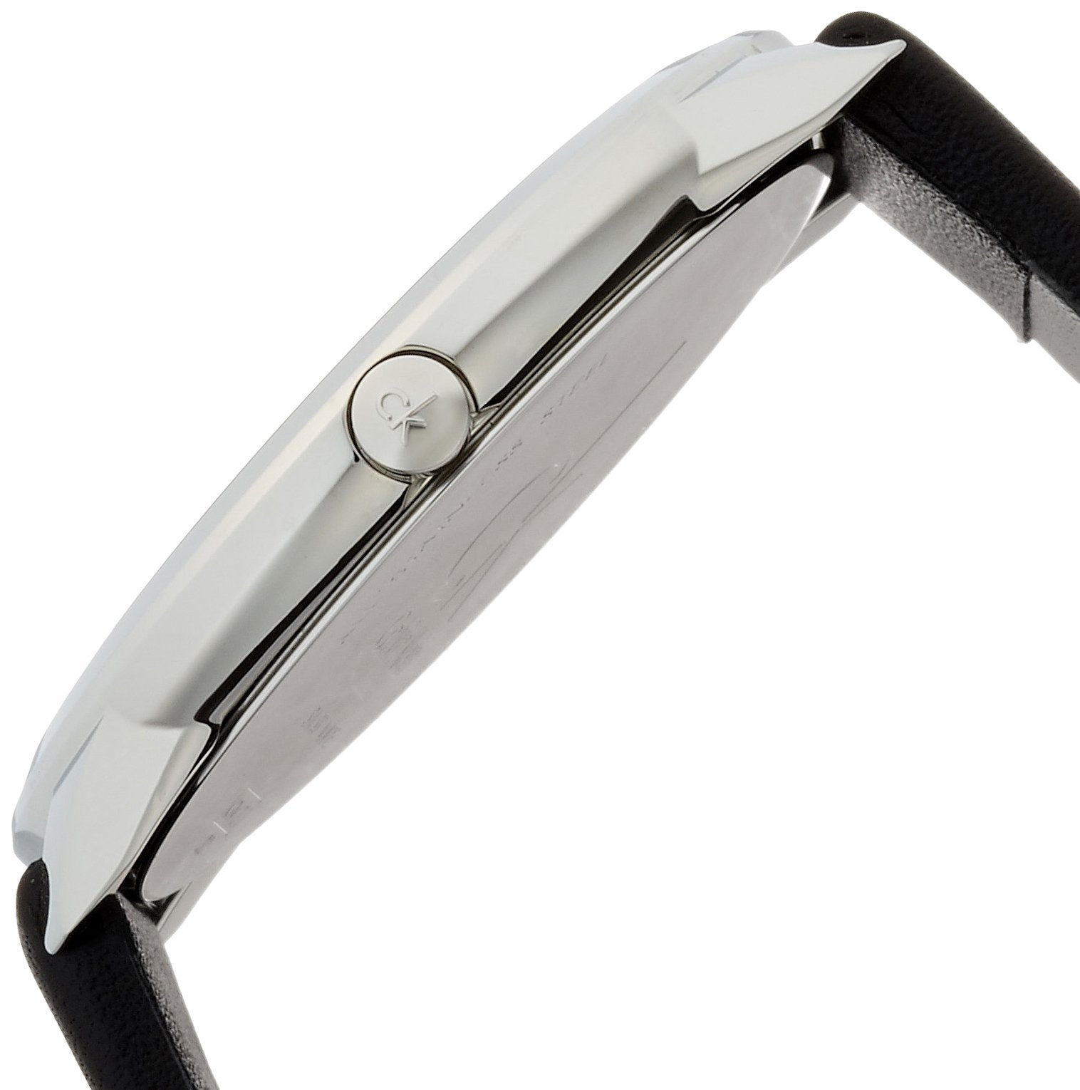  Shop Authentic Calvin Klein Minimal Black Dial Black Leather Strap Watch for Men - K3M211C4 - Luxxuri