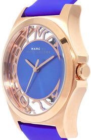  Shop Authentic Marc Jacobs Henry Skeleton Blue Dial Blue Leather Strap Watch for Women - MBM1244 - Luxxuri