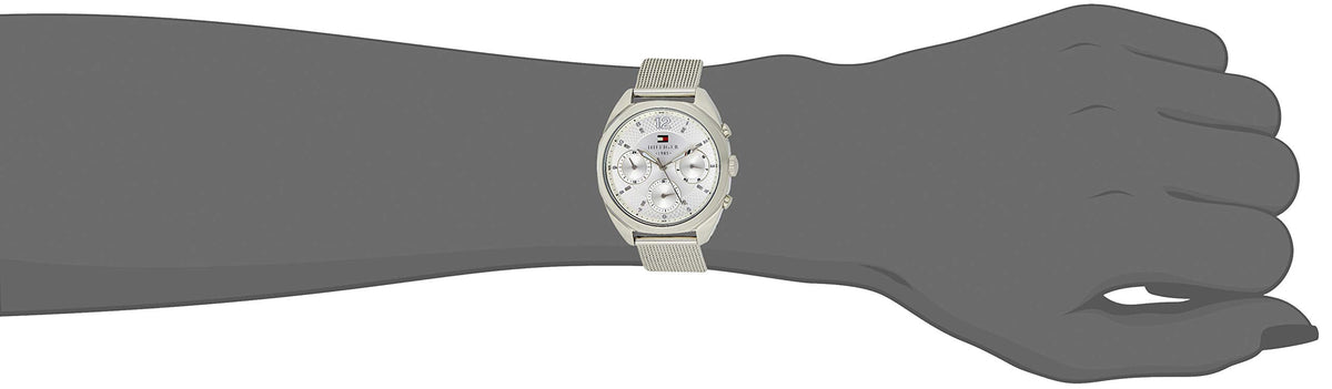  Shop Authentic Tommy Hilfiger Mia Silver Dial Silver Mesh Bracelet Watch for Men - 1781628 - Luxxuri