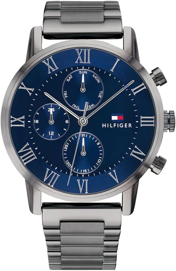  Shop Authentic Tommy Hilfiger Kane Quartz Blue Dial Black Steel Strap Watch for Men - 1791456 - Luxxuri
