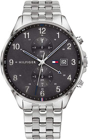 Shop Authentic Tommy Hilfiger West Quartz Black Dial Silver Steel Strap Watch For Men - 1791707 - Luxxuri