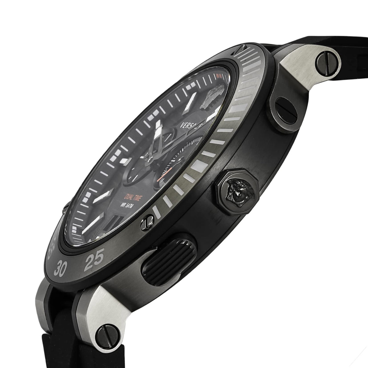 Shop Authentic Versace V Extreme Chronograph Black Tone Dial Black Rubber Strap Watch for Men - VCN020017 - Luxxuri