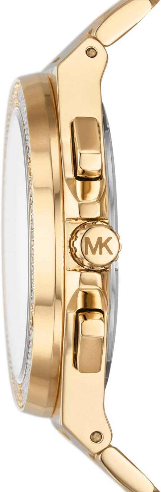  Shop Authentic Michael Kors Lennox Chronograph Gold Dial Gold Steel Strap Watch For Men - MK8989 - Luxxuri
