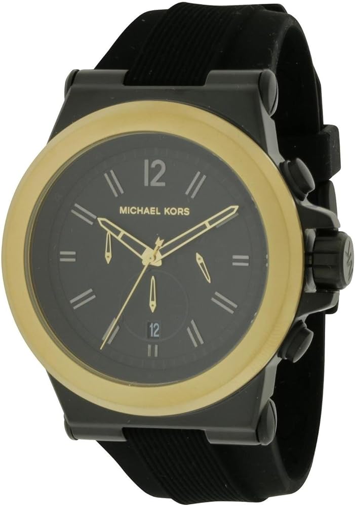  Shop Authentic Michael Kors Dylan Chronograph Quartz Black Dial Black Rubber Strap Watch For Men - MK8383 - Luxxuri