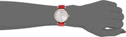  Shop Authentic Emporio Armani Gianni T Bar Silver Dial Red Leather Strap Watch For Women - AR1876 - Luxxuri