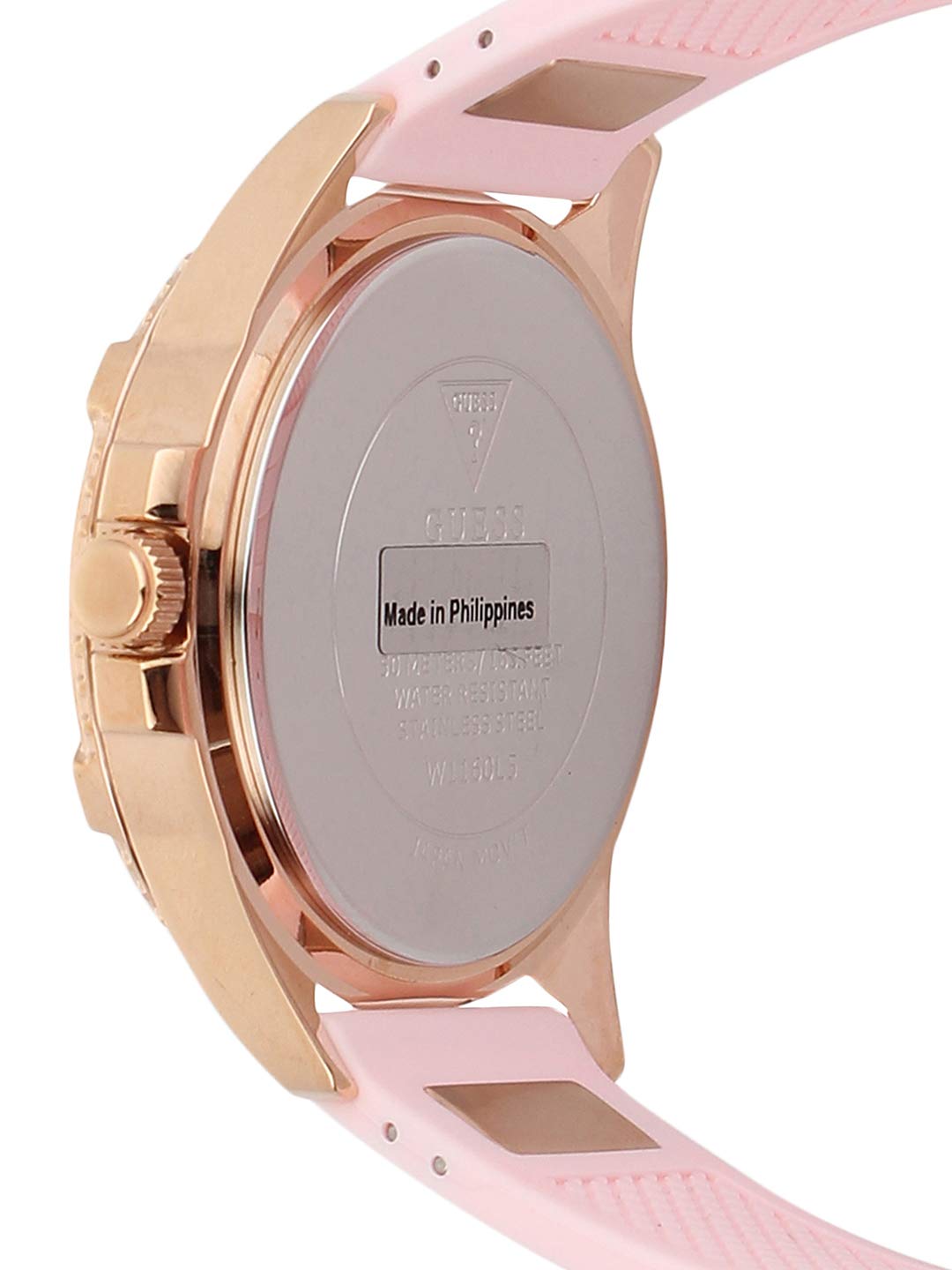  Shop Authentic Guess Frontier Diamonds Rose Gold Dial Pink Rubber Strap Watch For Women - W1160L5 - Luxxuri