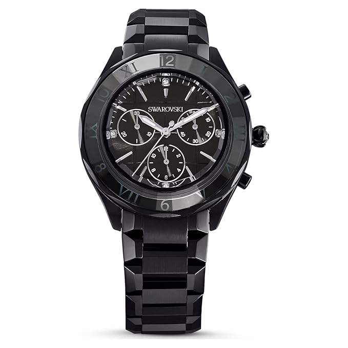  Shop Authentic Swarovski Dextera Chronograph Black Dial Black Steel Strap Watch for Women - 5641393 - Luxxuri