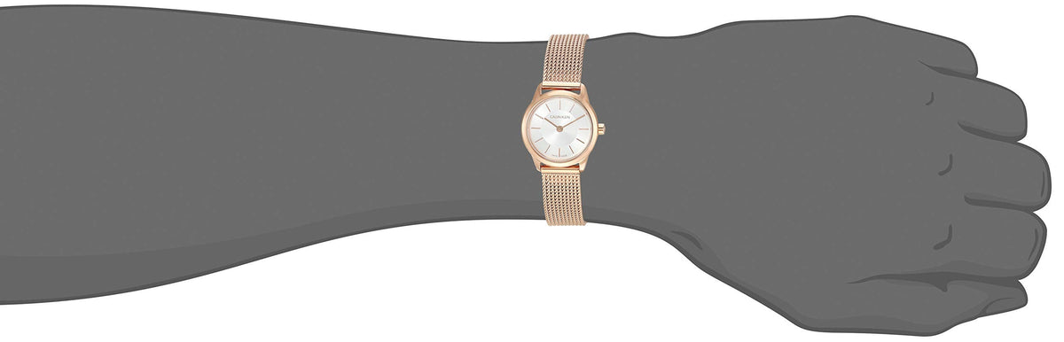  Shop Authentic Calvin Klein Minimal White Dial Rose Gold Mesh Bracelet Watch for Women - K3M23626 - Luxxuri