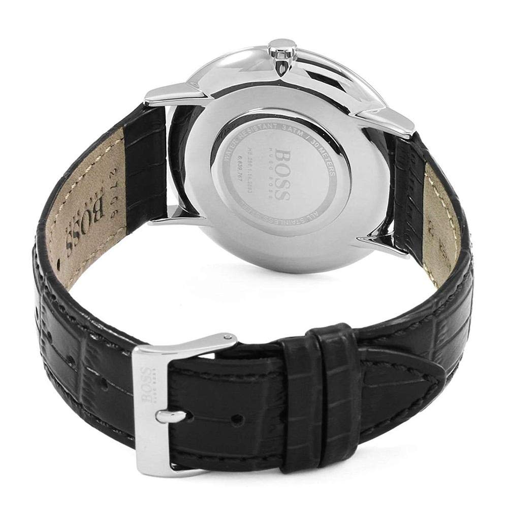  Shop Authentic Hugo Boss Jackson Black Dial Black Leather Strap Watch for Men - 1513369 - Luxxuri