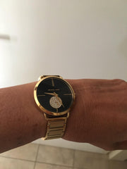  Shop Authentic Michael Kors Portia Black Dial Gold Steel Strap Watch for Women - MK3788 - Luxxuri