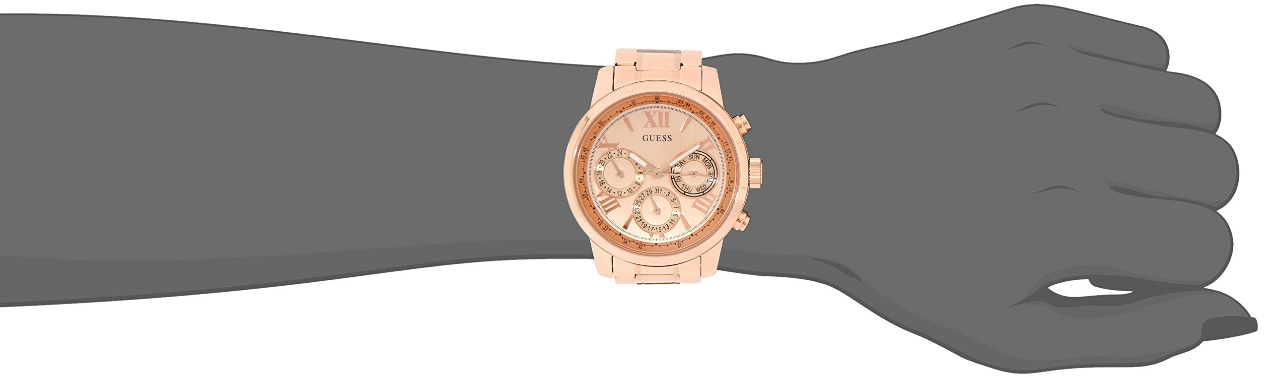  Shop Authentic Guess Sunrise Quartz Rose Gold Dial Rose Gold Steel Strap Watch For Women - W0330L2 - Luxxuri