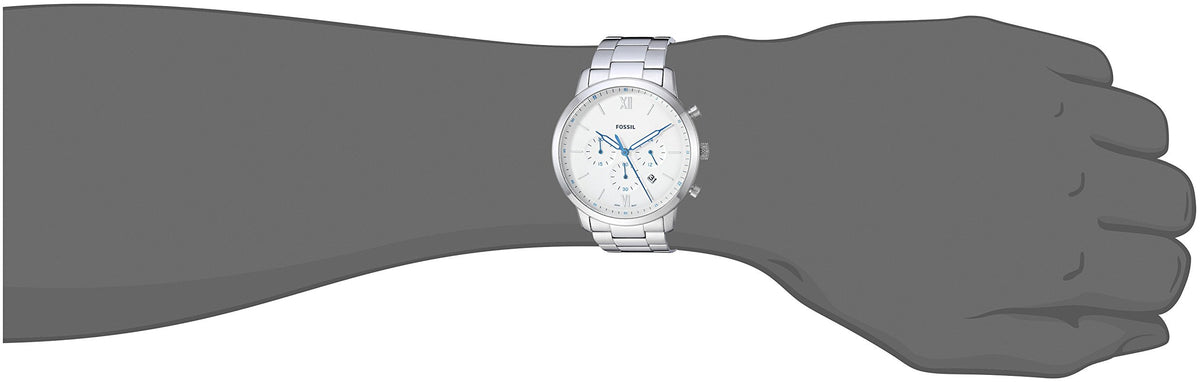 Shop Authentic Fossil Neutra Chronograph White Dial Silver Steel Strap Watch for Men - FS5433 - Luxxuri