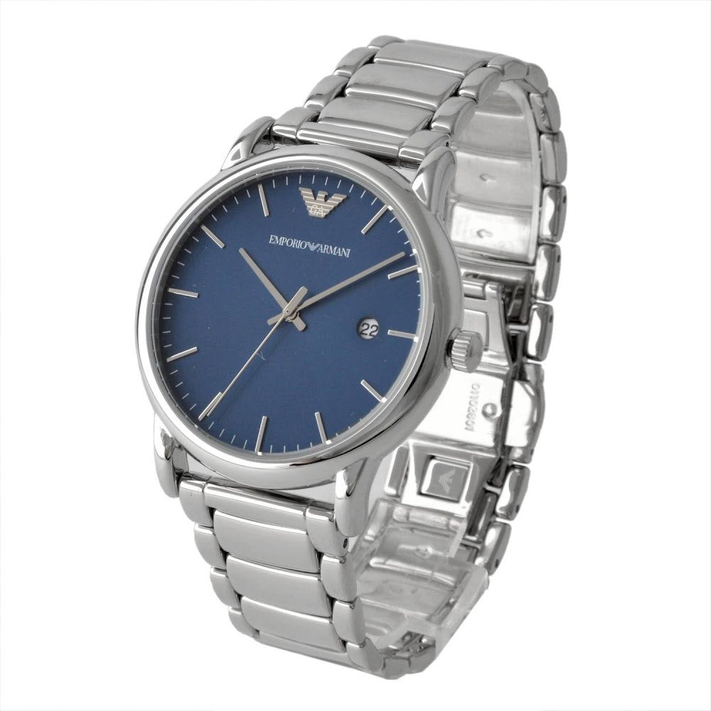  Shop Authentic Emporio Armani Luigi Blue Dial Silver Steel Strap Watch For Men - AR11089 - Luxxuri