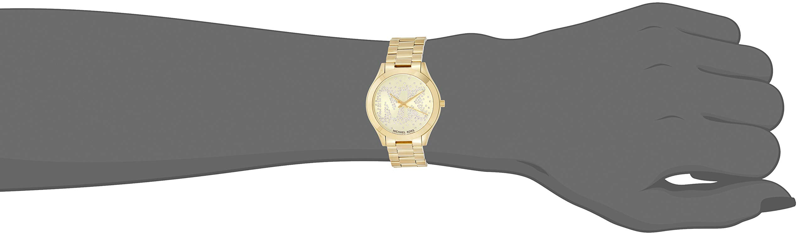  Shop Authentic Michael Kors Slim Runway Gold Dial Gold Steel Strap Watch for Women - MK3590 - Luxxuri