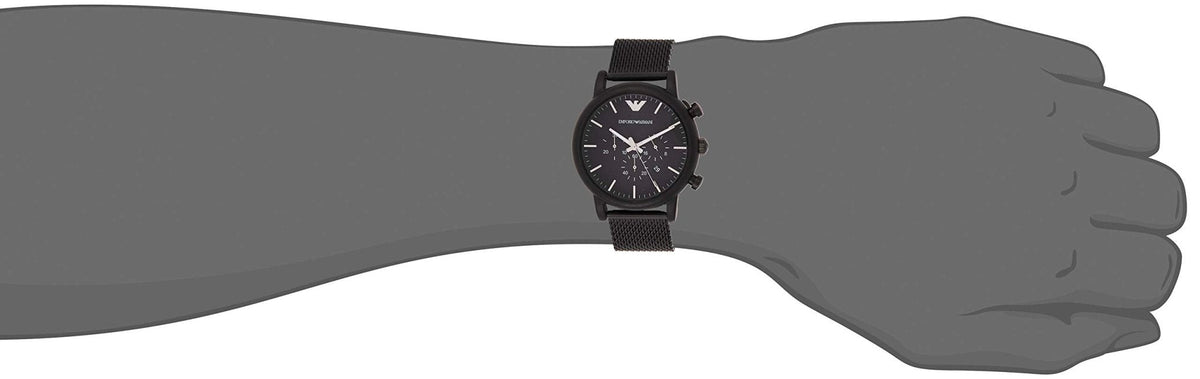  Shop Authentic Emporio Armani Sport Chronograph Black Dial Black Mesh Bracelet Watch For Men - AR1968 - Luxxuri