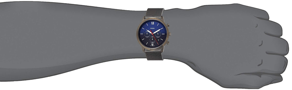  Shop Authentic Fossil Neutra Chronograph Blue Dial Silver Mesh Bracelet Watch for Men - FS5383 - Luxxuri