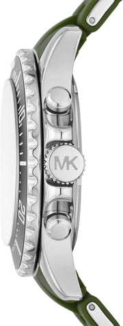  Shop Authentic Michael Kors Everest Chronograph Black Dial Green Silicone Strap Watch For Men - MK8981 - Luxxuri
