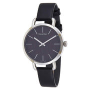  Shop Authentic Calvin Klein Even Black Dial Black Leather Strap Watch for Women - K7B231C1 - Luxxuri