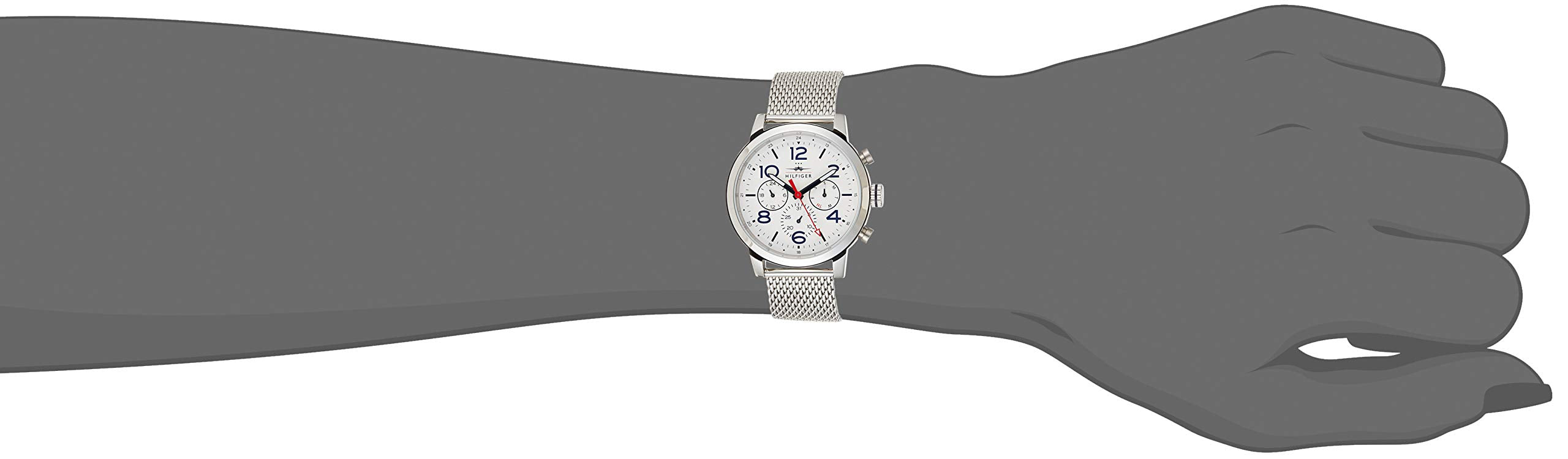  Shop Authentic Tommy Hilfiger Jake Quartz White Dial Silver Mesh Bracelet Watch for Men - 1791233 - Luxxuri