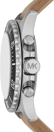  Shop Authentic Michael Kors Everest Analog White Dial Brown Leather Strap Watch For Men - MK9092 - Luxxuri