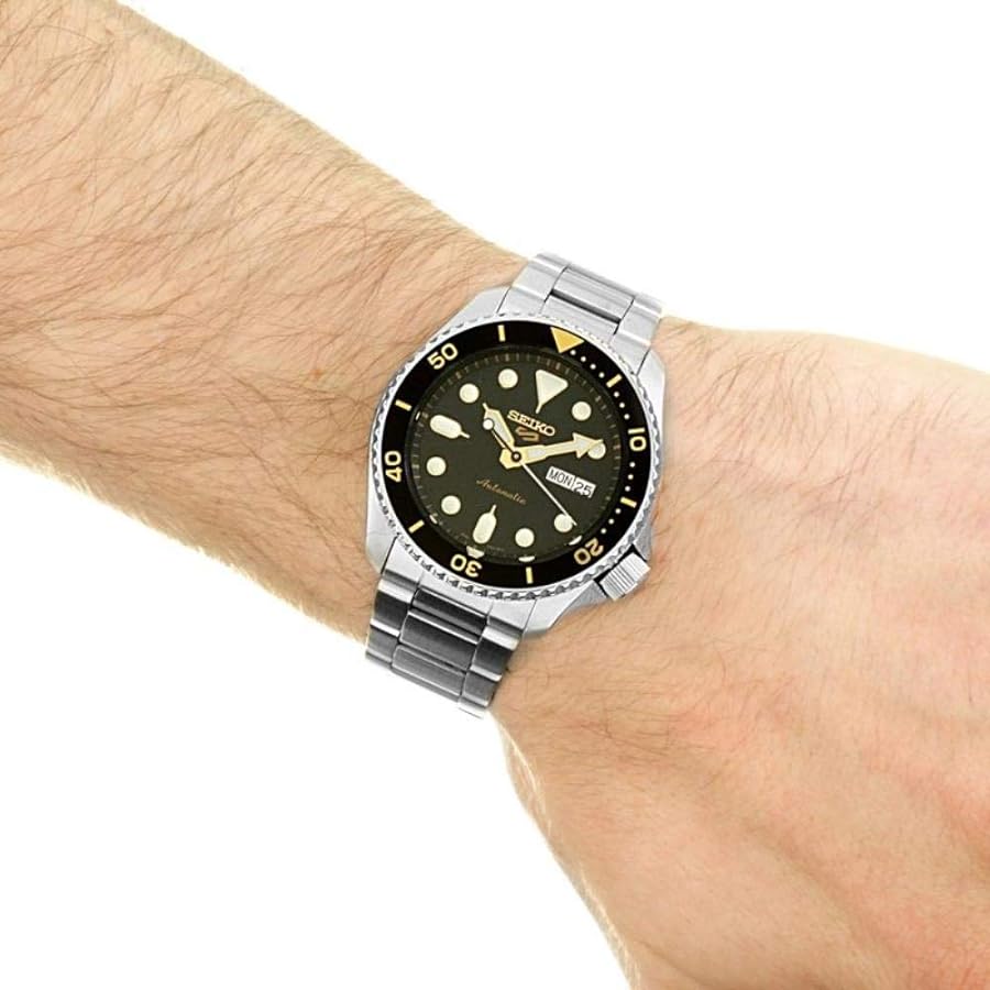  Shop Authentic Seiko 5 Sports Automatic Black Dial Silver Steel Strap Watch For Men - SRPD57K1 - Luxxuri