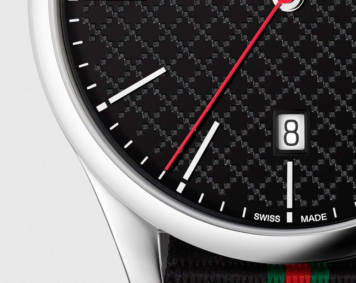  Shop Authentic Gucci G Timeless Analog Quartz Black Dial Black NATO Strap Watch For Men - YA126321 - Luxxuri