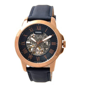  Shop Authentic Fossil Grant Automatic Skeleton Blue Dial Blue Leather Strap Watch for Men - ME3102 - Luxxuri