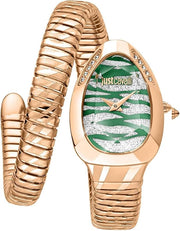 Just Cavalli Taglio Green Dial Rose Gold Steel Strap Watch for Women - JC1L225M0065