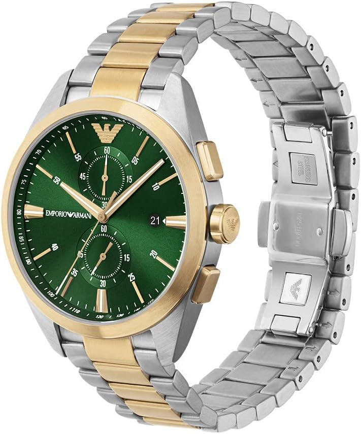  Shop Authentic Emporio Armani Claudio Chronograph Green Dial Two Tone Steel Strap Watch For Women - AR11511 - Luxxuri