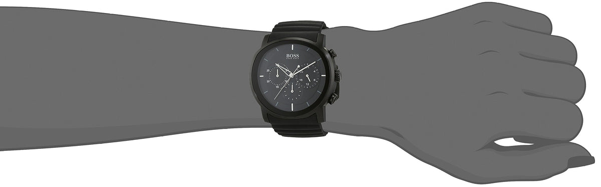  Shop Authentic Hugo Boss Modern Black Dial Black Rubber Strap Watch for Men - 1512639 - Luxxuri