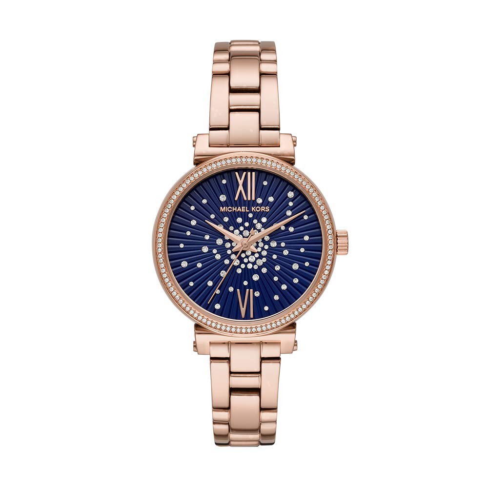 Shop Authentic Michael Kors Sofie Analog Quartz Blue Dial Rose Gold Steel Strap Watch For Women - MK3971 - Luxxuri