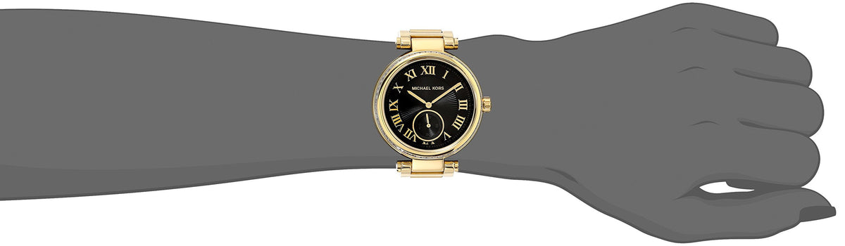  Shop Authentic Michael Kors Skylar Black Dial Gold Steel Strap Watch for Women - MK5989 - Luxxuri