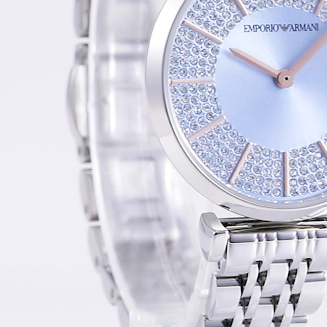  Shop Authentic Emporio Armani Gianni T-Bar Quartz Blue Dial Silver Steel Strap Watch For Women - AR11594 - Luxxuri