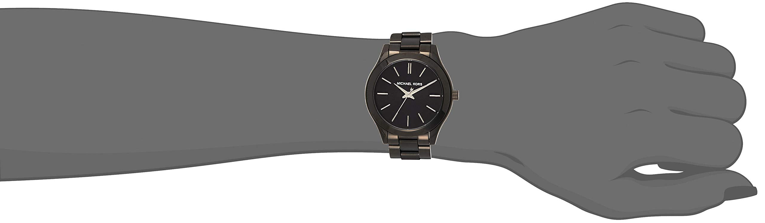  Shop Authentic Michael Kors Mini Slim Runway Black Dial Black Steel Strap Watch for Women - MK3587 - Luxxuri