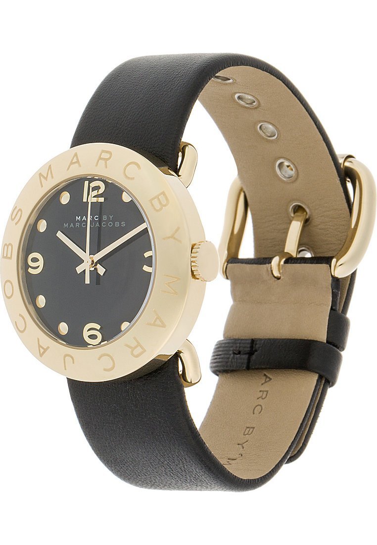  Shop Authentic Marc Jacobs Amy Black Dial Black Leather Strap Watch for Women - MBM1154 - Luxxuri