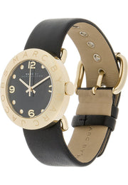  Shop Authentic Marc Jacobs Amy Black Dial Black Leather Strap Watch for Women - MBM1154 - Luxxuri