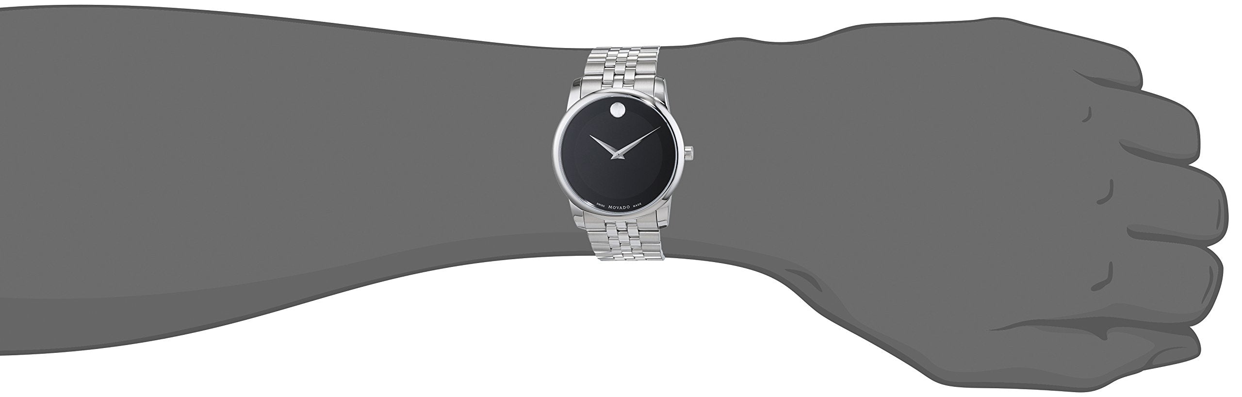  Shop Authentic Movado Museum Classic Black Dial Silver Steel Strap Watch For Men - 606504 - Luxxuri