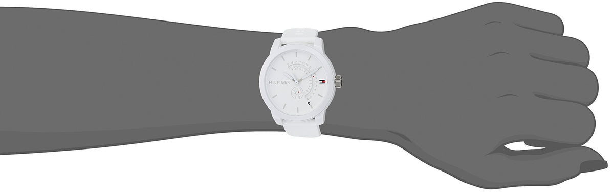  Shop Authentic Tommy Hilfiger Denim Analog White Dial White Rubber Strap Watch for Men - 1791481 - Luxxuri