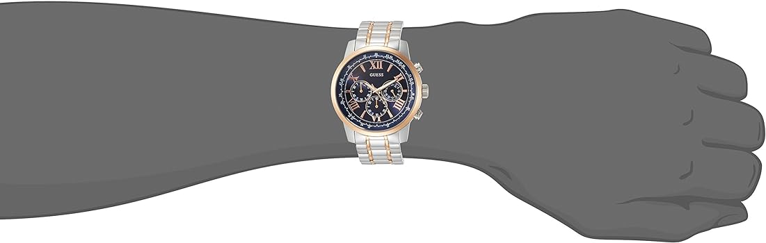  Shop Authentic Guess Horizon Chronograph Blue Dial Two Tone Steel Strap Watch For Men - W0379G7 - Luxxuri