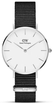  Shop Authentic Daniel Wellington Classic Petite Cornwall White Dial Black NATO Strap Watch For Women - DW00100254 - Luxxuri