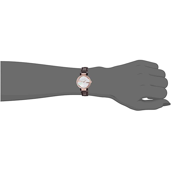  Shop Authentic Gucci G Interlocking Mother of Pearl Dial Brown Leather Strap Watch For Women - YA133516 - Luxxuri