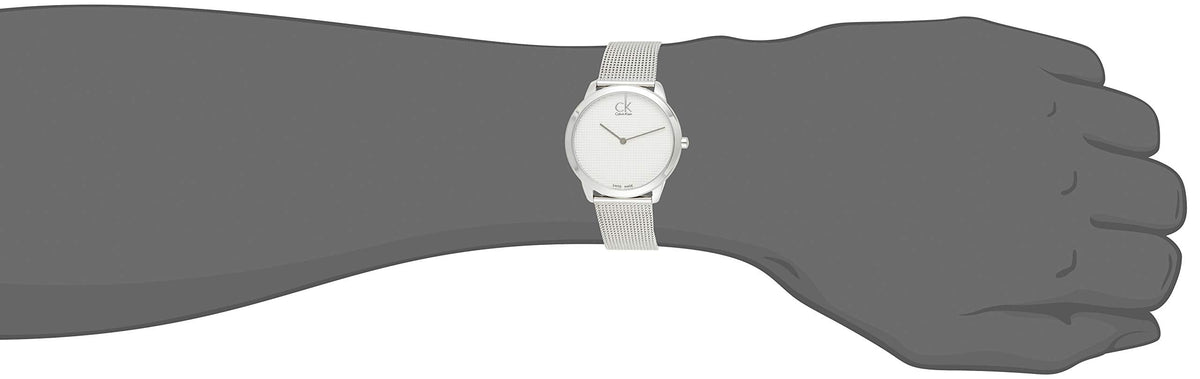  Shop Authentic Calvin Klein Minimal White Dial Silver Mesh Bracelet Watch for Women - K3M2312Y - Luxxuri