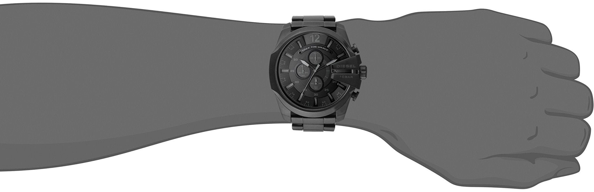 Shop Authentic Diesel Mega Chief Chronograph Black Dial Black Stainless Steel Watch For Men - DZ4355 - Luxxuri