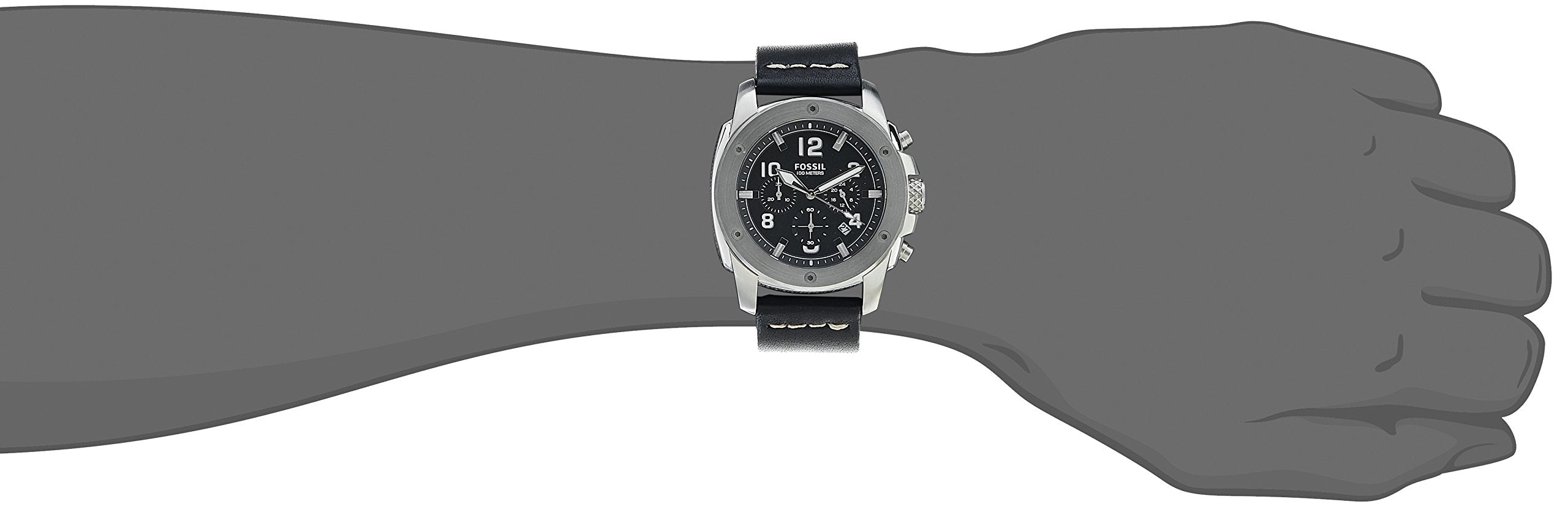  Shop Authentic Fossil Modern Machine Chronograph Black Dial Black Leather Strap Watch for Men - FS4928 - Luxxuri