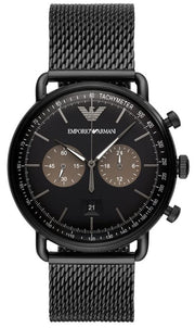  Shop Authentic Emporio Armani Aviator Black Dial Black Mesh Bracelet Watch For Men - AR11142 - Luxxuri