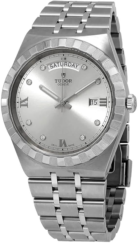  Shop Authentic Tudor Royal Day Date Diamonds Automatic Silver Dial Silver Steel Strap Watch for Men - M28600-0002 - Luxxuri