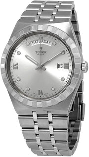  Shop Authentic Tudor Royal Day Date Diamonds Automatic Silver Dial Silver Steel Strap Watch for Men - M28600-0002 - Luxxuri
