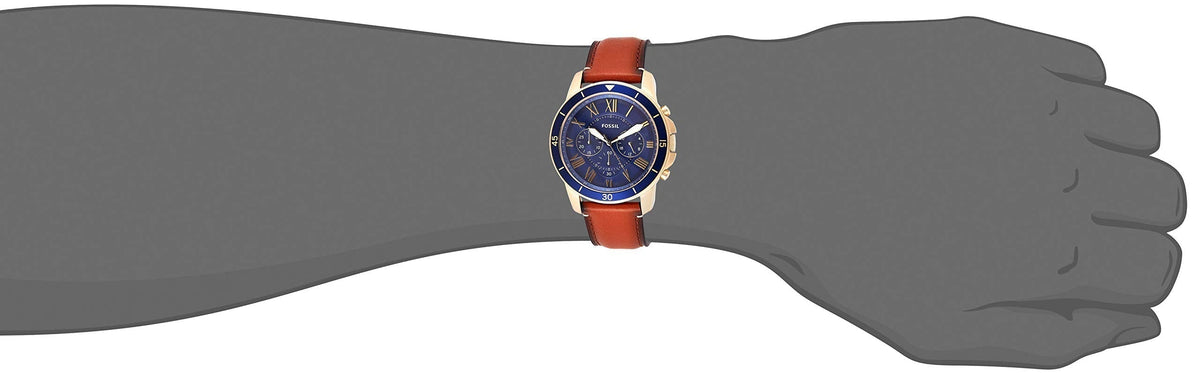  Shop Authentic Fossil Grant Sport Chronograph Blue Dial Brown Leather Strap Watch for Men - FS5268 - Luxxuri